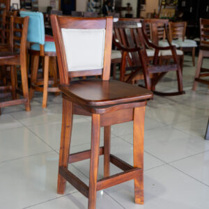 Banco Giratorio de Cenízaro con Respaldo Tapizado