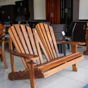 Banca Doble con Portavasos en Cenízaro